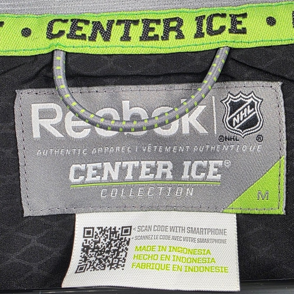 REEKBOK CENTER ICE BOSTON BRUINS 1/4 Zip WINDBREAKER MENS MEDIUM BLACK YELLOW - Picture 12 of 15